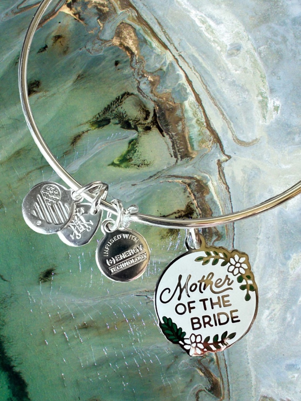 Mother of the Bride Charm Bangle Bracelet by Alex + Ani - Picture 3 of 5